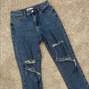 Pacsun mom Jean distressed dark wash 26